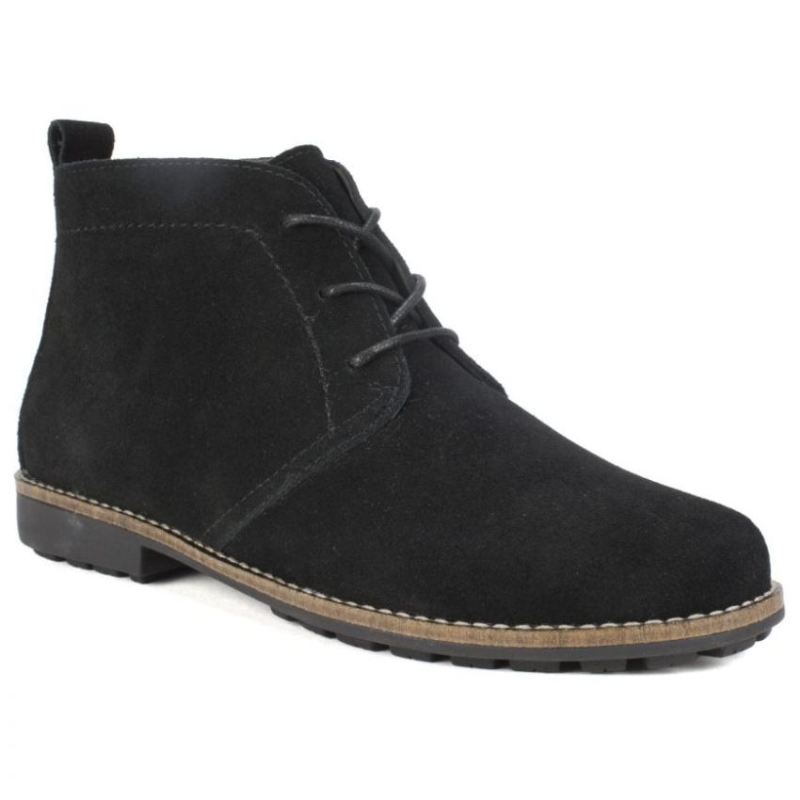 White Mountain Women's Auburn Suede Bootie-Black Suede | Canada Outlet