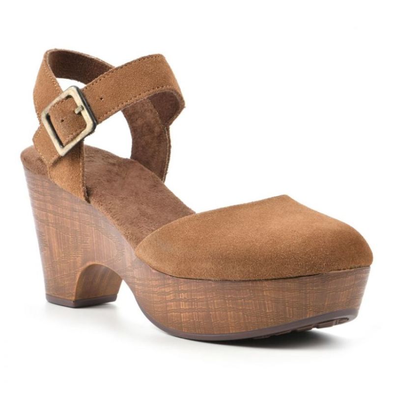 White Mountain Women's Casey Heeled Clog-Chestnut Suede | Canada Outlet