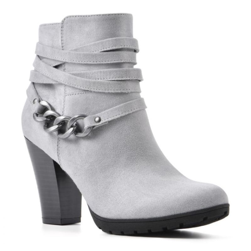 White Mountain Women's Sammuel Bootie-Light Grey Fabric | Canada Outlet