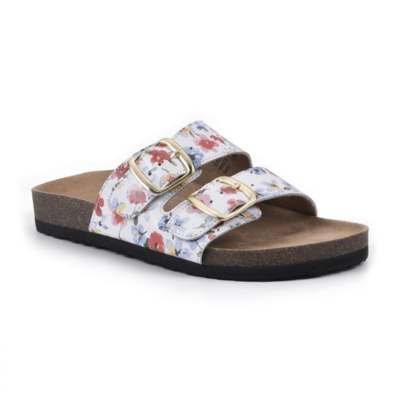 White Mountain Women's Helga Footbeds Sandal-White Floral Print | Canada Outlet