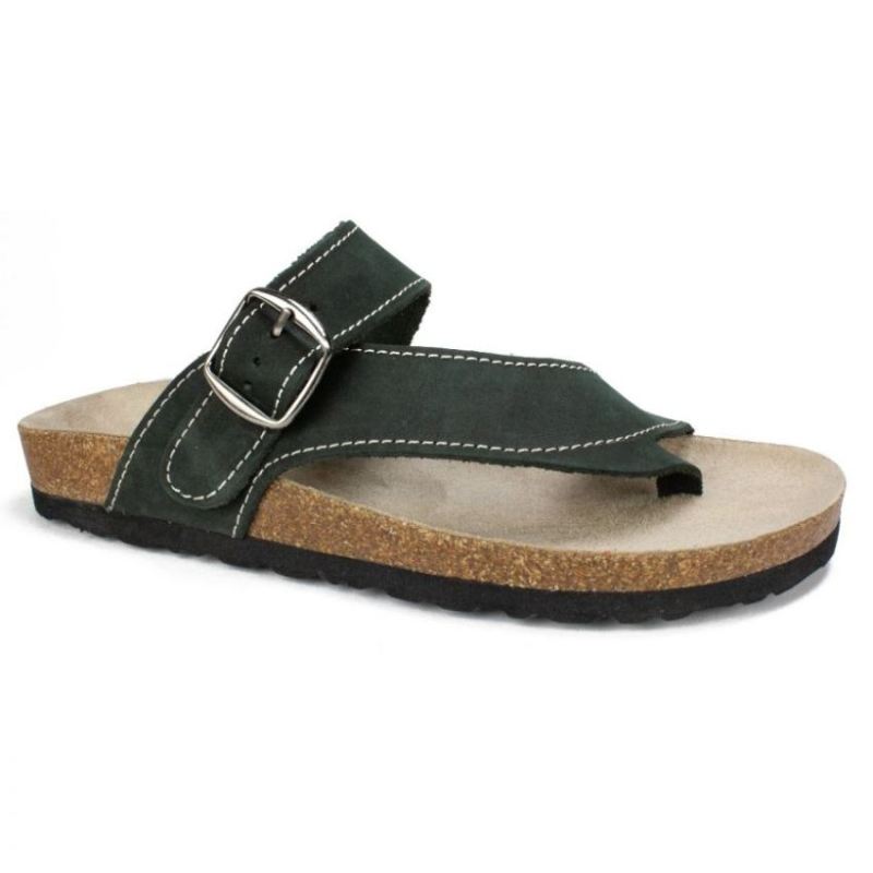 White Mountain Women's Carly Leather Footbeds Sandal-Black | Canada Outlet