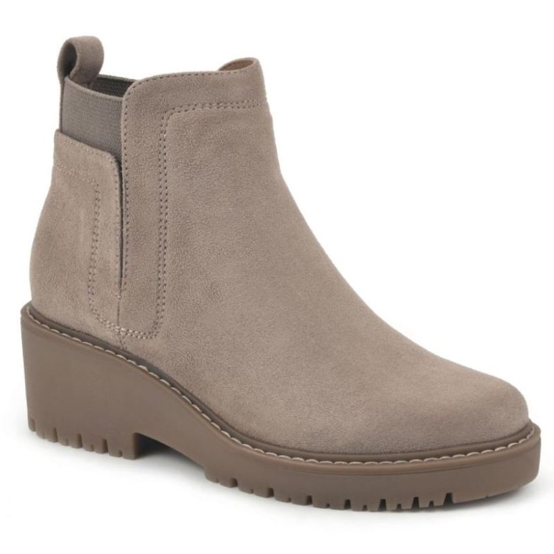 White Mountain Women's Dear Wide Bootie-Sand Faux Suede | Canada Outlet