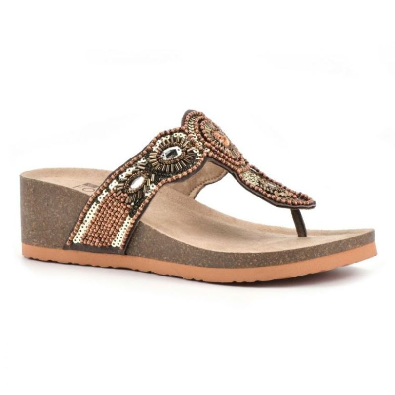 White Mountain Women's Blast Leather Footbeds Sandal-Orange | Canada Outlet