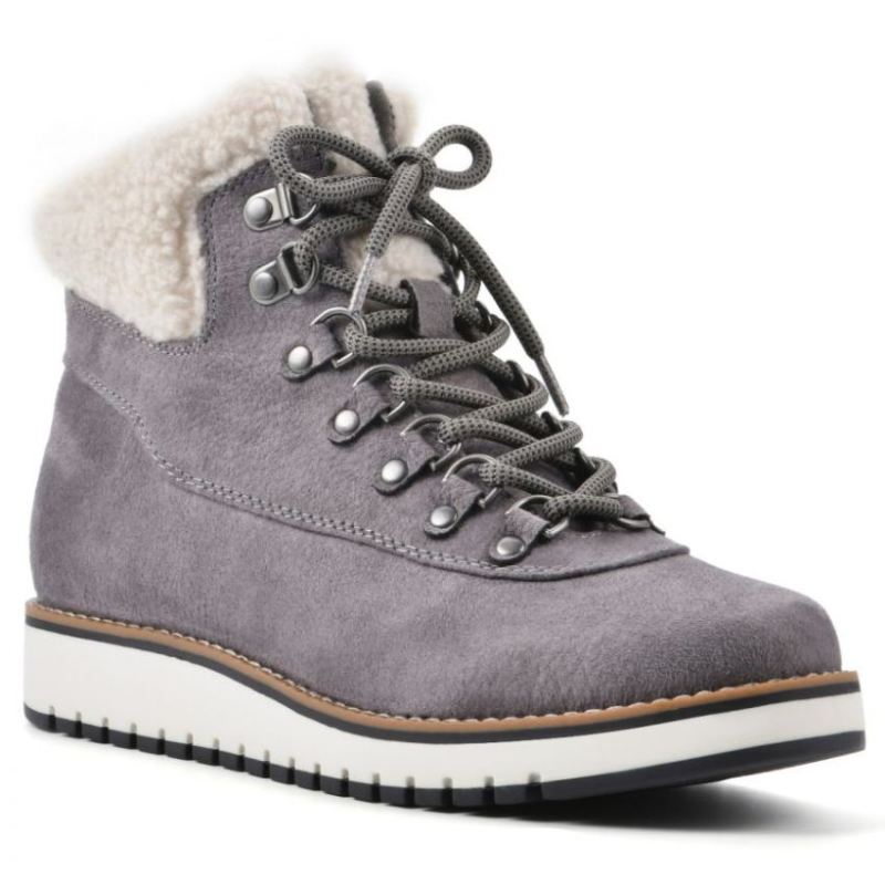 White Mountain Women's Cozy Bootie-Light Grey Pebble Grain Fabric | Canada Outlet