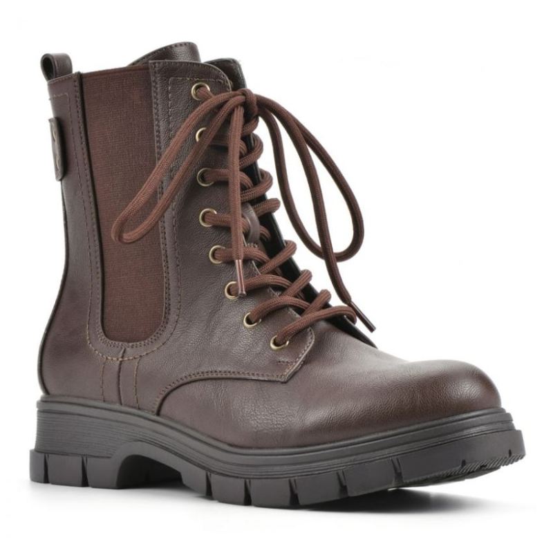 White Mountain Women's Chevy Bootie-Dark Brown Smooth | Canada Outlet