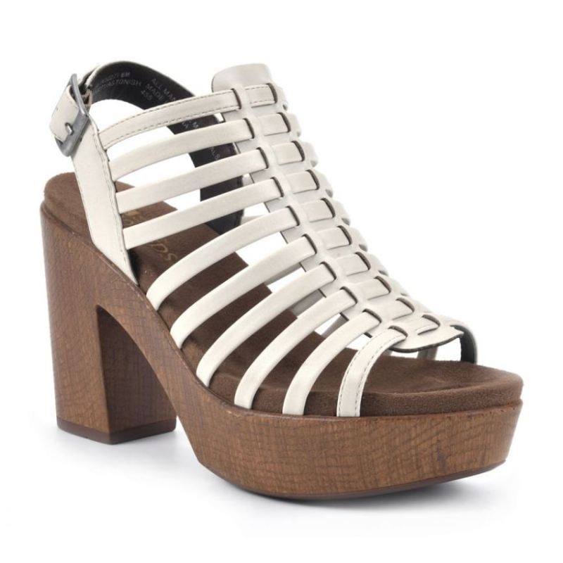 White Mountain Women's Astonish Footbeds Heel-Cream Faux Leather | Canada Outlet