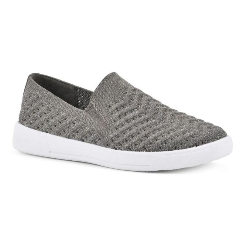 White Mountain Women's Courage Knit Sneaker-Silver Fabric | Canada Outlet