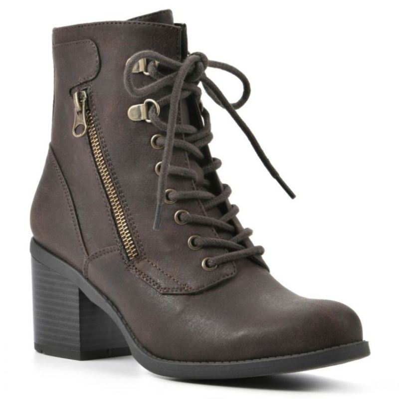 White Mountain Women's Dorian Bootie-Dark Brown | Canada Outlet