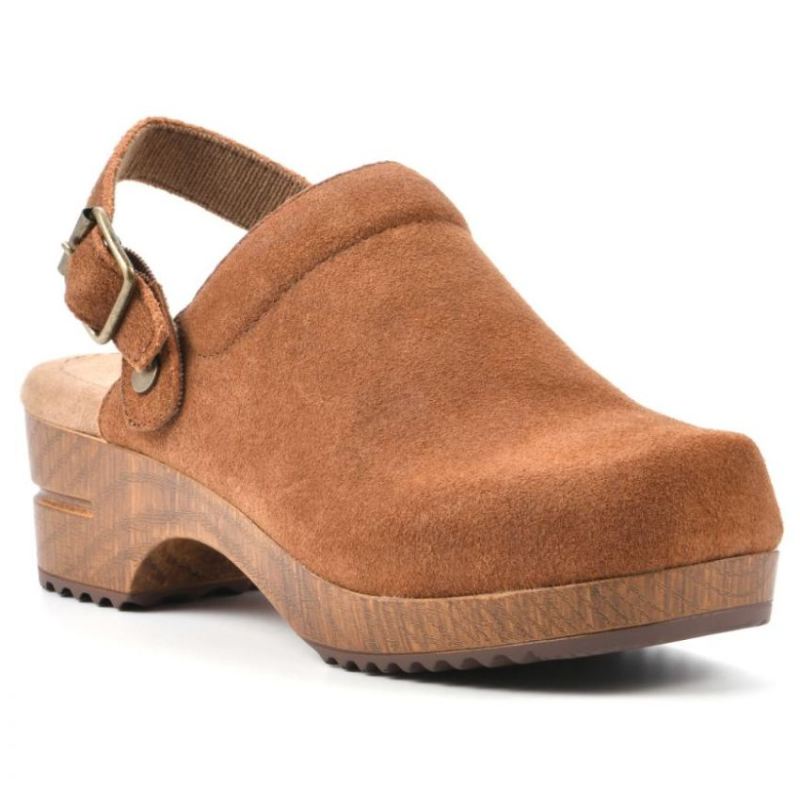 White Mountain Women's Being Leather Clog-Rust Suede | Canada Outlet