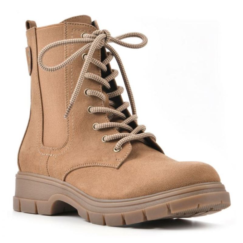 White Mountain Women's Chevy Bootie-Tan Faux Suede | Canada Outlet