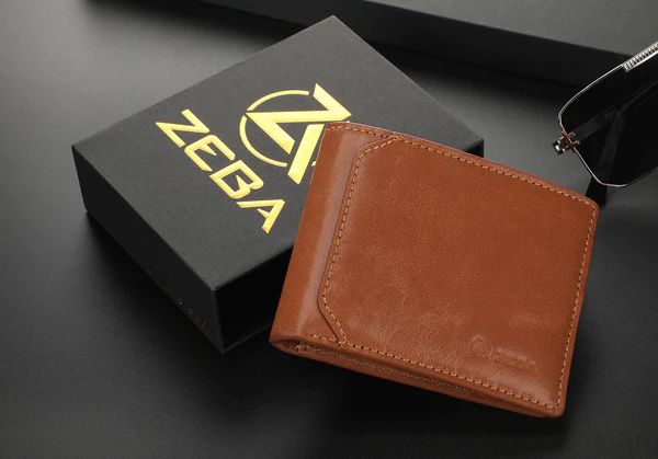 Special Offer Zeba Canada Outlet Premium Leather Trifold Wallet With Removable ID-Cognac Brown