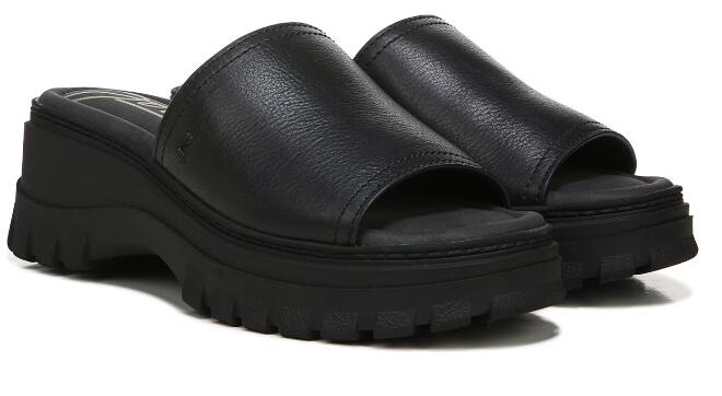 Free Shipping Women's Zodiac Halle Slide Sandal-Black Leather