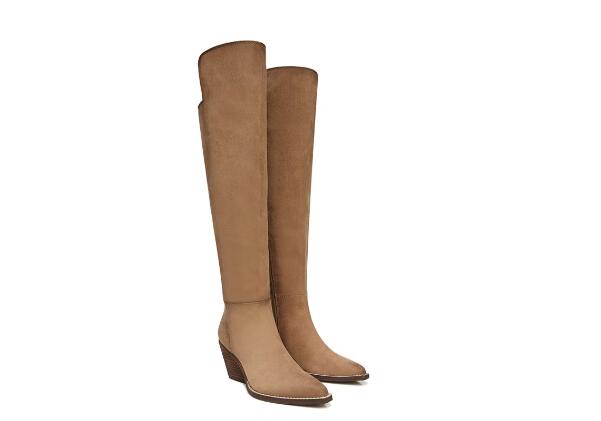 Free Shipping Women's Zodiac Ronson Wide Calf Block Heel Tall Boot-Latte