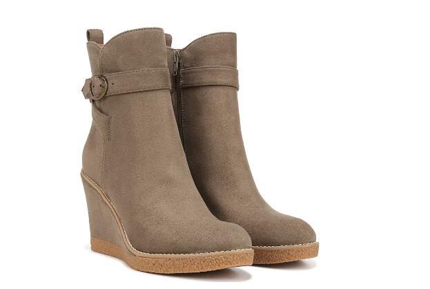 Free Shipping Women's Zodiac Ina Wedge Bootie-Olive Green Microfiber  Free Shipping Women's Zodiac Ina Wedge Bootie-Olive Green Microfiber