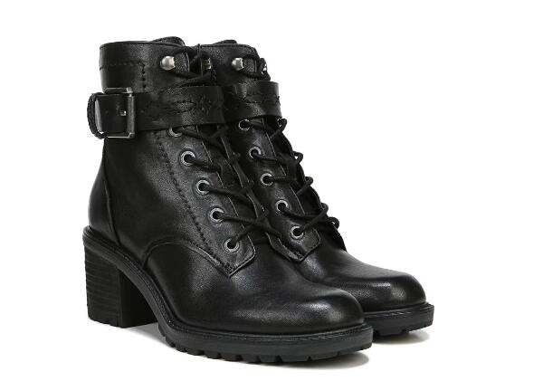 Free Shipping Women's Zodiac Gemma Block Heel Bootie-Black Leather