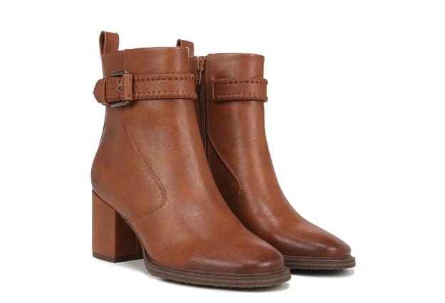 Free Shipping Women's Zodiac Rexx Block Heel Bootie-Cognac Brown Synthetic  Free Shipping Women's Zodiac Rexx Block Heel Bootie-Cognac Brown Synthetic