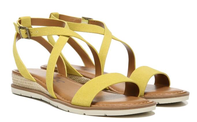 Free Shipping Women's Zodiac Angelica Wedge Sandal-Lemon Suede