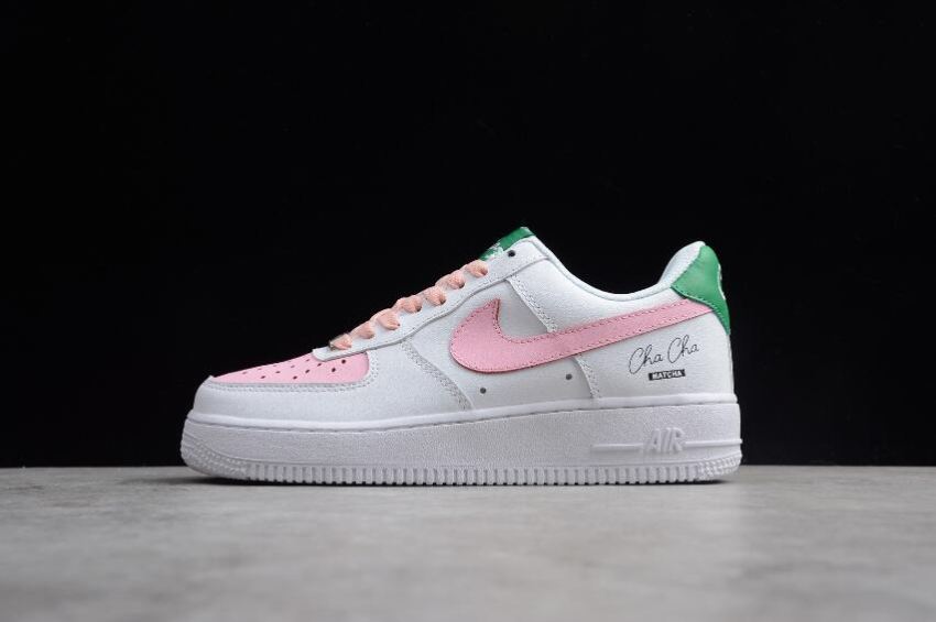 Men's Nike Air Force 1 Low White Pink Green 314219-1305 Running Shoes