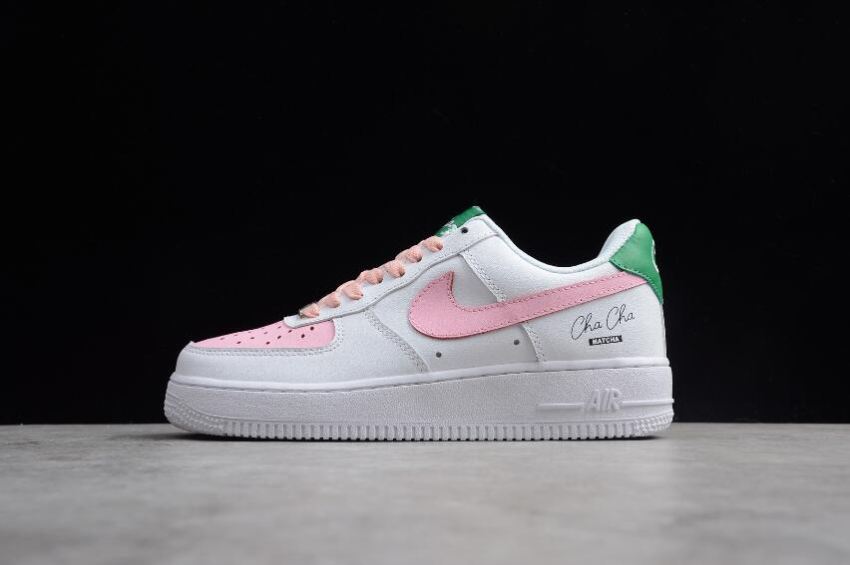 Men's Nike Air Force 1 Low White Pink Green 314219-1305 Running Shoes