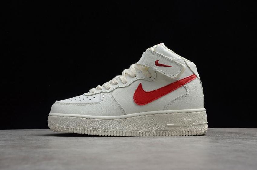 Men's Nike Air Force 1 Mid 07 Sail University Red White 315123-126 Running Shoes