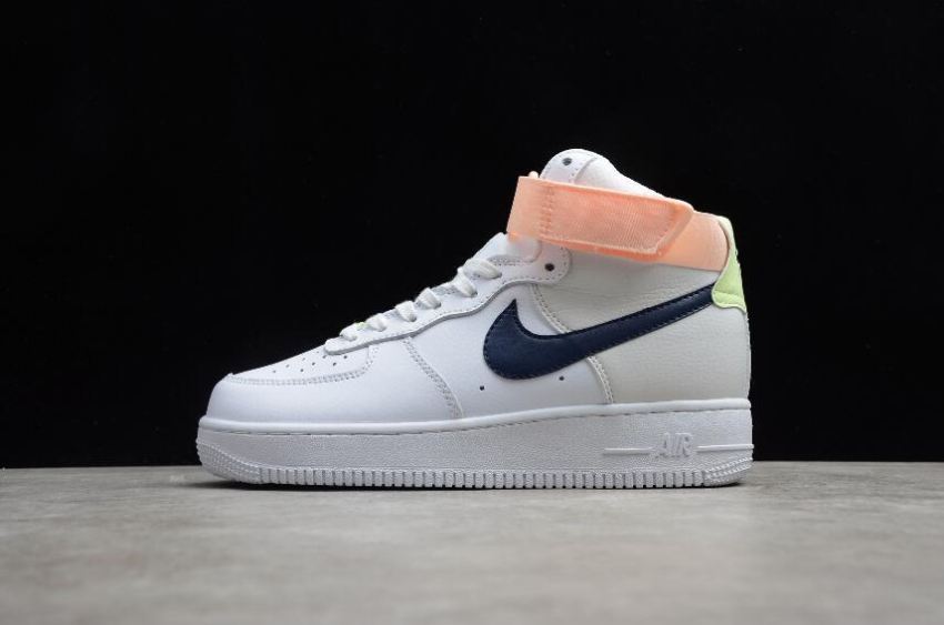 Men's Nike Air Force 1 High White Midnight Navy Pink 334031-117 Running Shoes