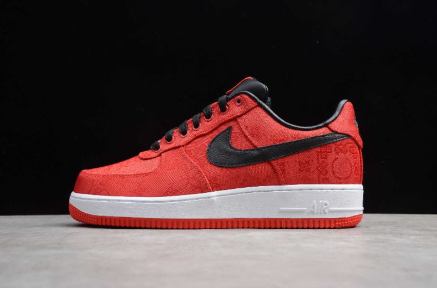 Women's Nike Air Force 1 PRM x Clot Red Black White 358701-601 Running Shoes