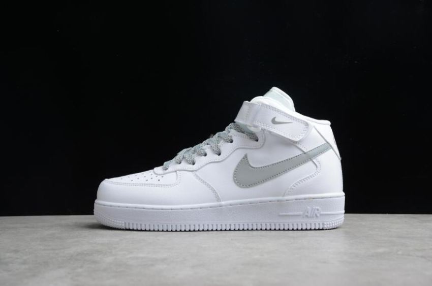 Women's Nike Air Force 1 07 Mid 366731-606 White Silver Reflective Light Running Shoes