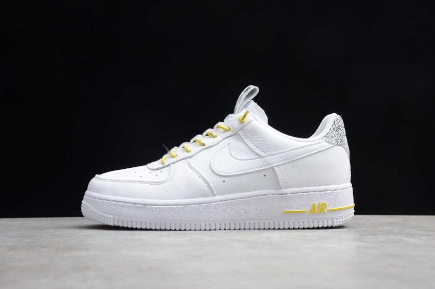 Women's Nike Air Force 1 07 LX White Chrome Yellow 898889-104 Running Shoes