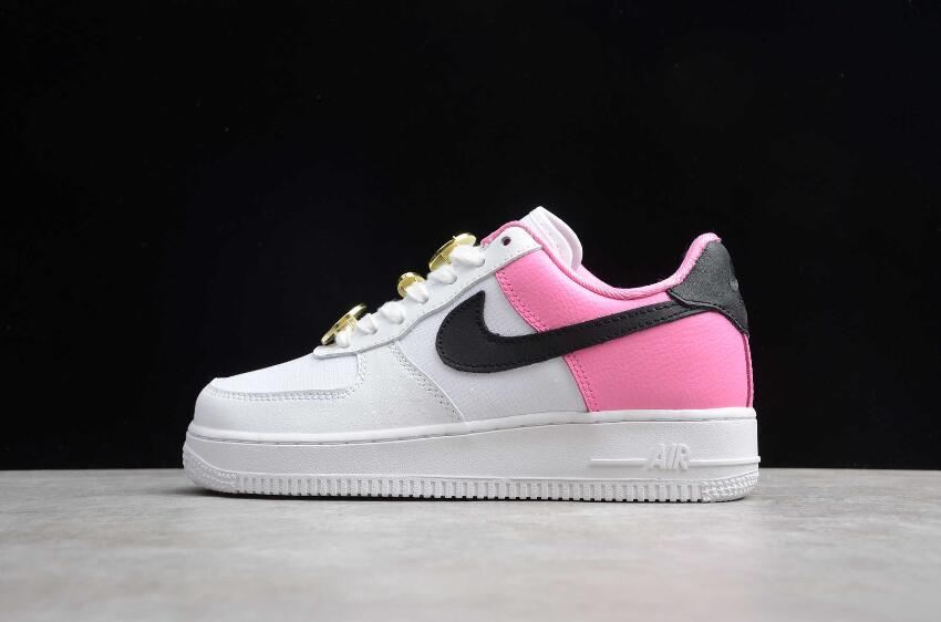 Men's Nike Air Force 1 07 SE White Pink Black AA0287-107 Running Shoes