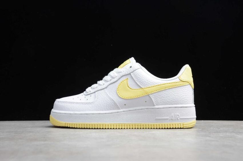 Men's Nike Air Force 1 07 White Bicycle Yellow White AH0287-106 Running Shoes