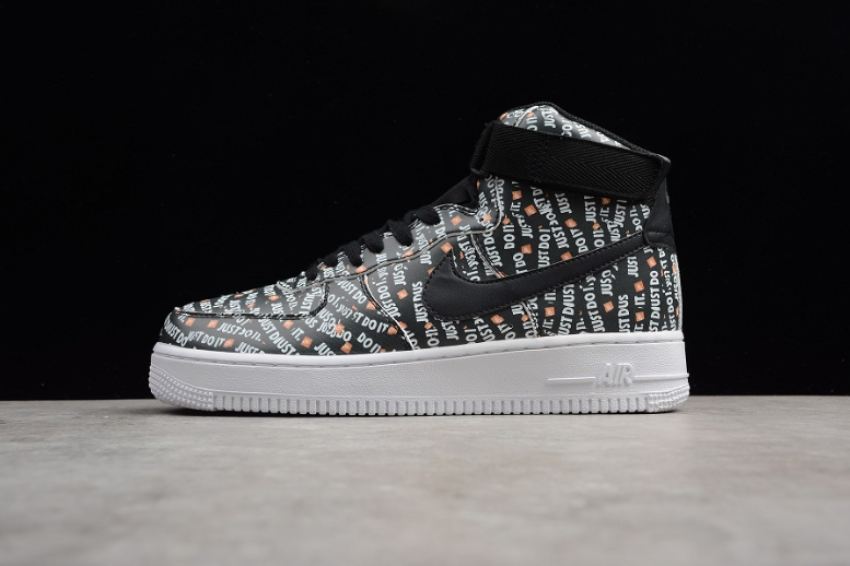 Men's Nike Air Force 1 Hi Just Don Black White Orange AO5183-001 Running Shoes