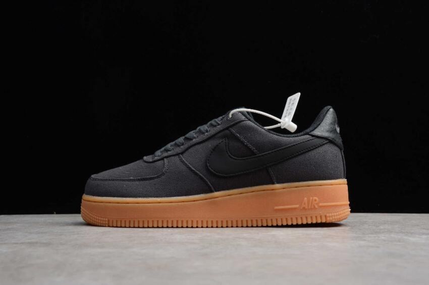 Women's Nike Air Force 1 07 Style Black Gum Med Brown AQ0117-002 Running Shoes