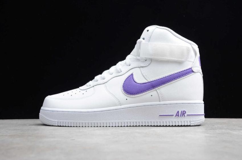 Men's Nike Air Force 1 High 07 3 White Violet AT4141-103 Running Shoes