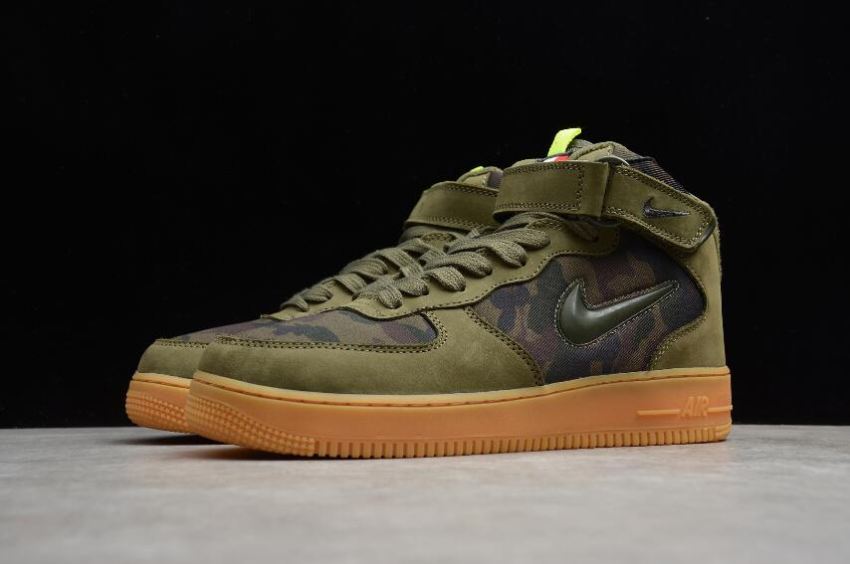 Women's Nike Air Force 1 Jewel Mid AV2586-200 Medium Olive Shoes Running Shoes