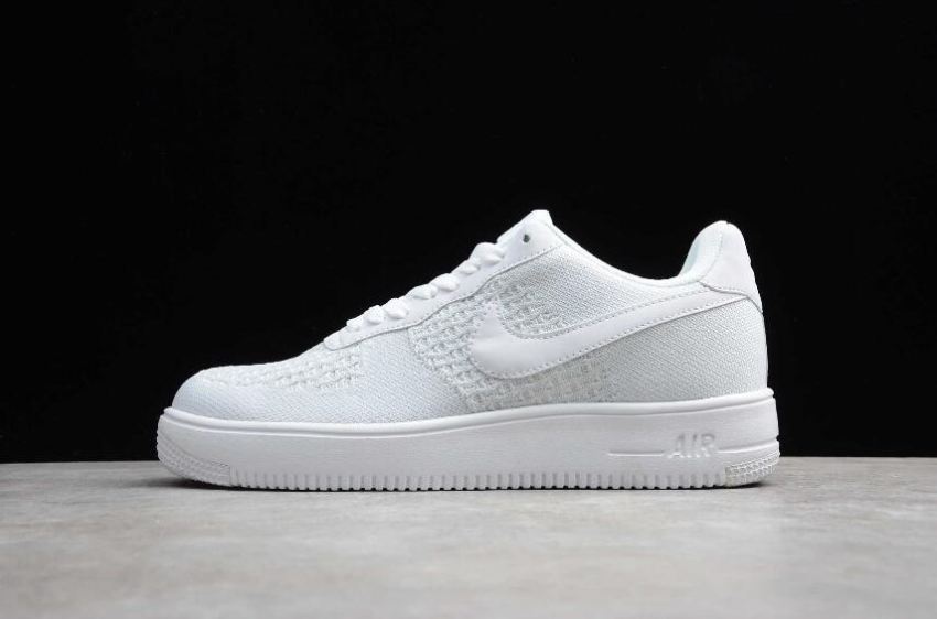 Men's Nike Air Force 1 Flyknit 2.0 White Pure Platinum AV3042-100 Running Shoes