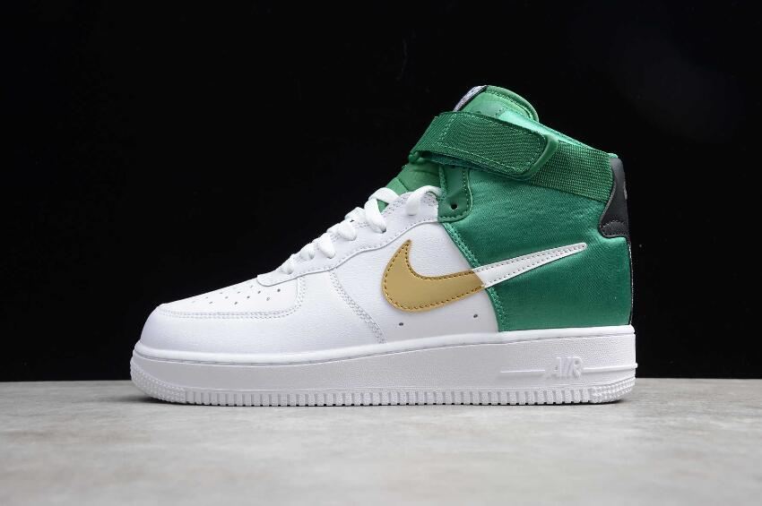 Men's Nike Air Force 1 High 07 White Clover Club Gold Green Black BQ4591-100 Running Shoes