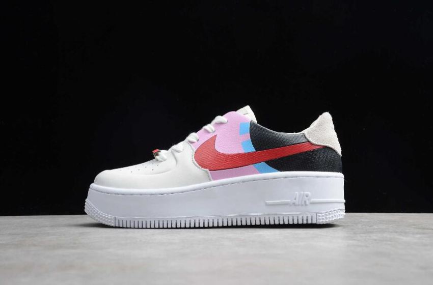 Women's Nike Air Force 1 Sage Low LX Rice White Red Black BV1976-004 Running Shoes