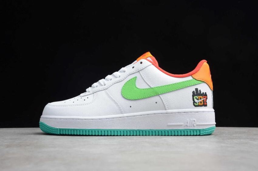 Women's Nike Air Force 1 07 LE White Green Nebula C07506-146 Running Shoes