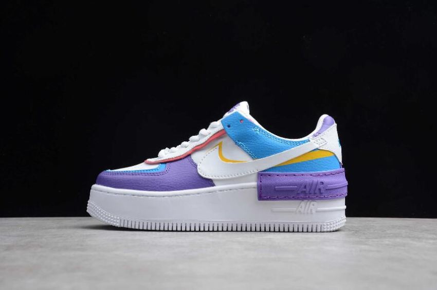 Women's Nike Air Force 1 Shadow White Blue Purple CI0919-025 Running Shoes