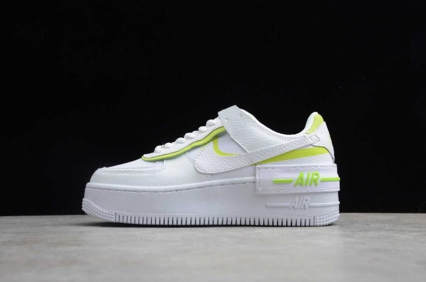 Men's Nike Air Force 1 Shadow White Fluorescent Green CI0919-104 Running Shoes