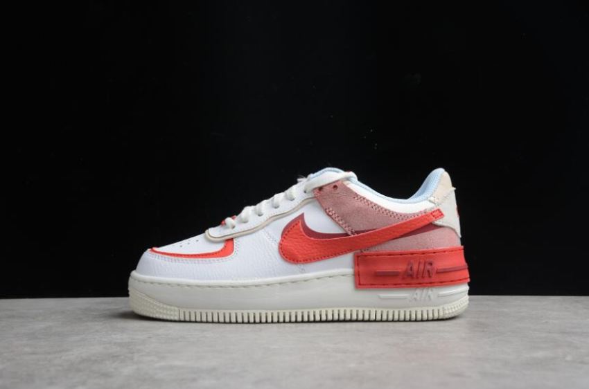 Women's Nike Air Force 1 Shadow CI0919-108 Summit White University Red Outlet Running Shoes