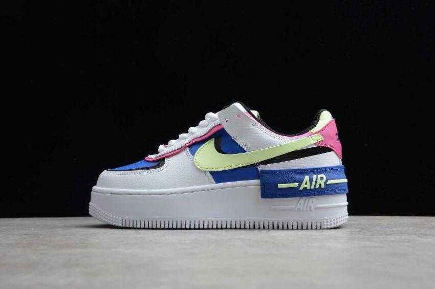 Women's Nike Air Force 1 Shadow White Blue Green Pink CJ1641-100 Running Shoes