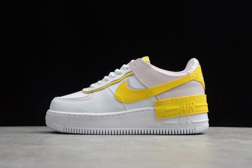 Women's Nike Air Force 1 Shadow White Speed Yellow Barely Rose CJ1641-102 Running Shoes