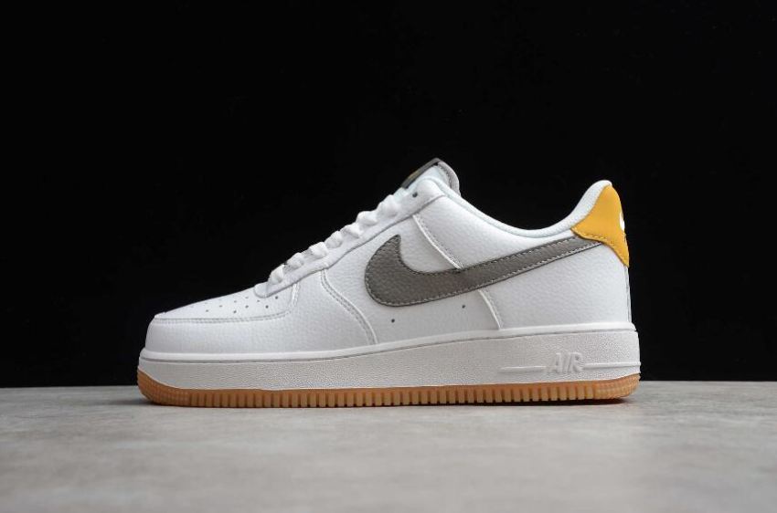 Women's Nike Air Force 1 07 White Army Green Yellow CJ8836-100 Running Shoes