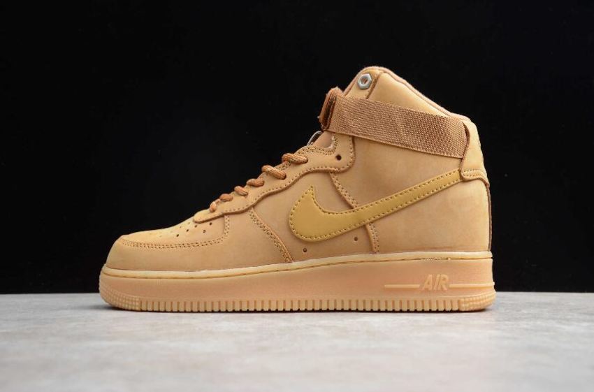 Men's Nike Air Force 1 High 07 WB Flax Wheat Gum Light Brown CJ9178-200 Running Shoes