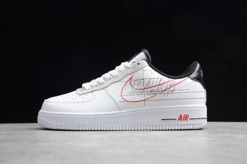 Women's Nike Air Force 1 07 LX White Red Black CK9257-1003 Running Shoes