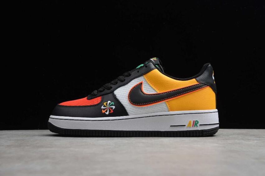Women's Nike Air Force 1 07 Sunburst White Black Lucid Green CK9282-100 Running Shoes