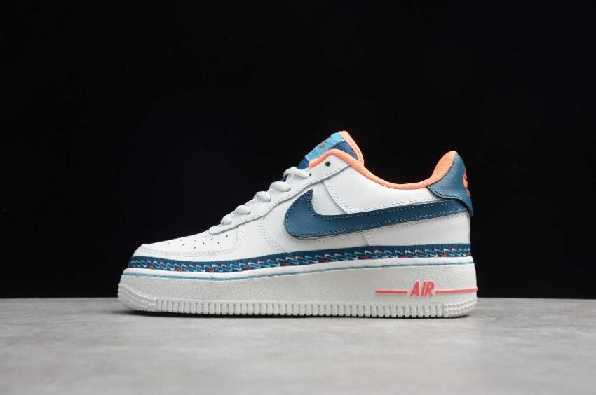 Women's Nike Air Force 1 GS Summit White Blue Force CK9708-100 Running Shoes