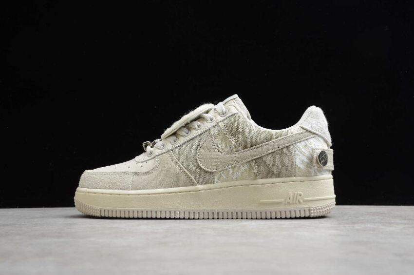 Women's Nike Air Force 1 Low x Cactus Jack Grey White CN2405-902 Running Shoes