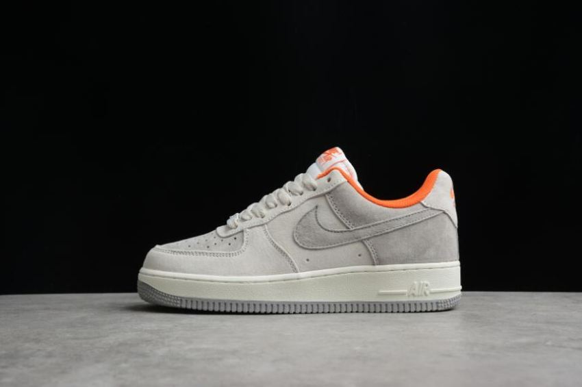 Men's Nike Air Force 1 07 Off White Gray Orange CQ5059-102 Running Shoes